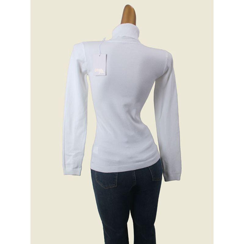 Normcore White High Collar Bottoming Shirt Casual Fall and Winter Warm Long Sleeves Knitting Pullover Tops Women