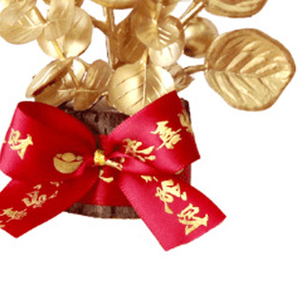 Table Lucky Tree Decoration Lifelike Exquisite Fortune Tree Ornament with Hangtag for Spring