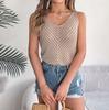 Women Sleeveless V Neck Tees Solid Color T Shirt Ladies Tee Shirt Street Knitwear Wear Top KTB
