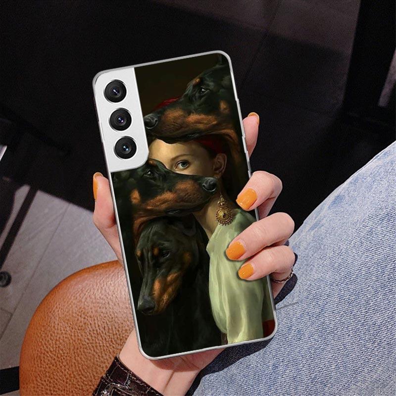 

Black Dachshund Doberman Phnoe Case for Samsung Galaxy S26 S25 Edge S23 S24 Ultra S22 Plus S21 S20 FE Unique Cover Soft Coque Ga Samsung S25