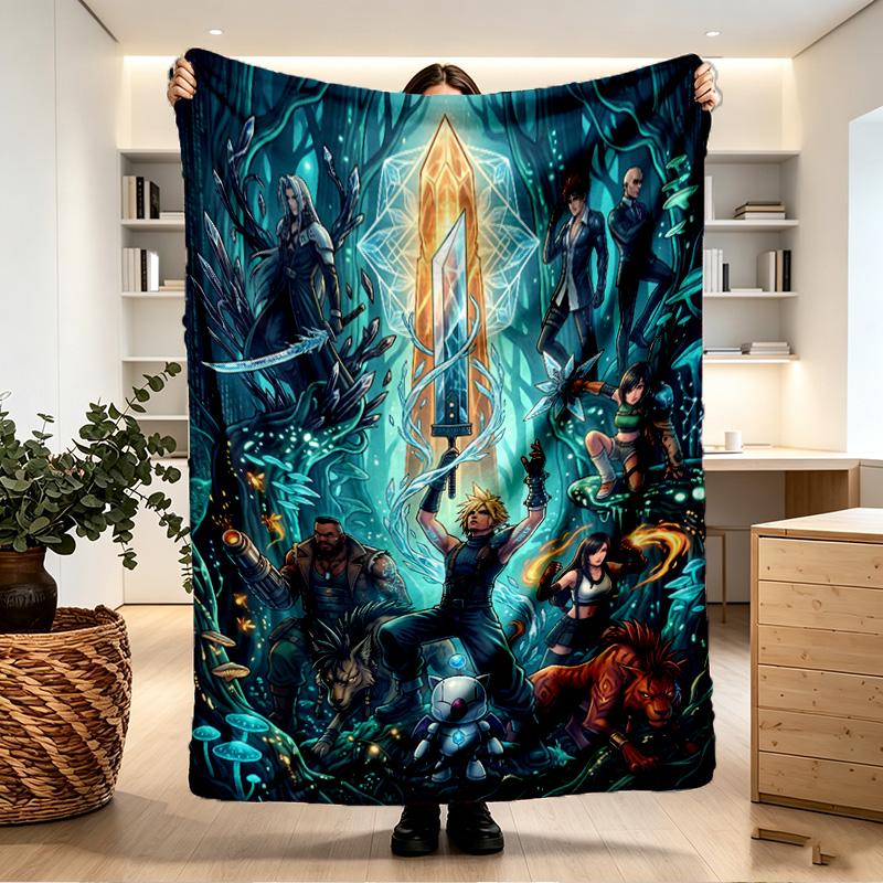Final Fantasy Print Blanket - Soft & Comfortable, for Bedroom, Travel, Sofa, Home Decoration - Birthday Christmas Gift for Friend