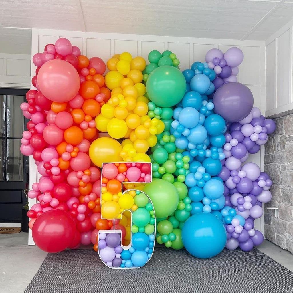 100Pcs 12 Inch Rainbow Assorted Latex Balloons Bright Color Round Balloons for Birthday Wedding Bridal Shower Party Decorations
