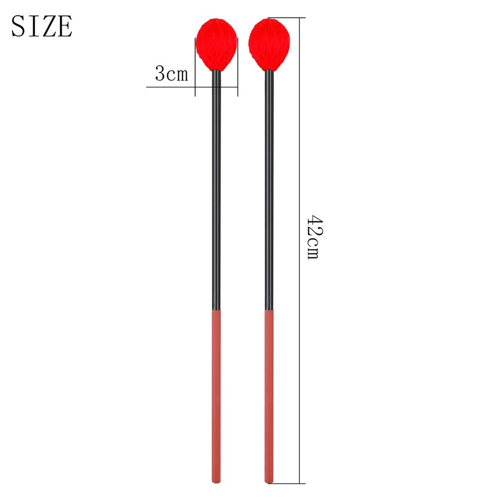 IRIN 1 Pair Carbon Fibre Marimba Hammers For Performance Red Handle Xylophone Sticks Percussion Instrument Accessories