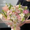 Pansy Soft Pink Series Bouquet: Handmade Flower Gift with Pink Wrapping Paper