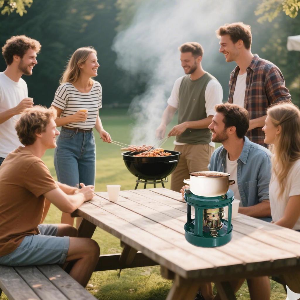 Camp Stove BBQ Outdoor Indoor Heaters Burner Stove Cookware For Windproof Cooking Water Heating Outdoor Picnic Backpacking