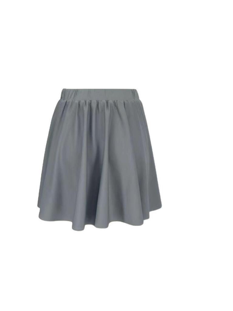 Knotting Half Skirt: 2025 New Pleated Solid Color Women's Belted European & American Style
