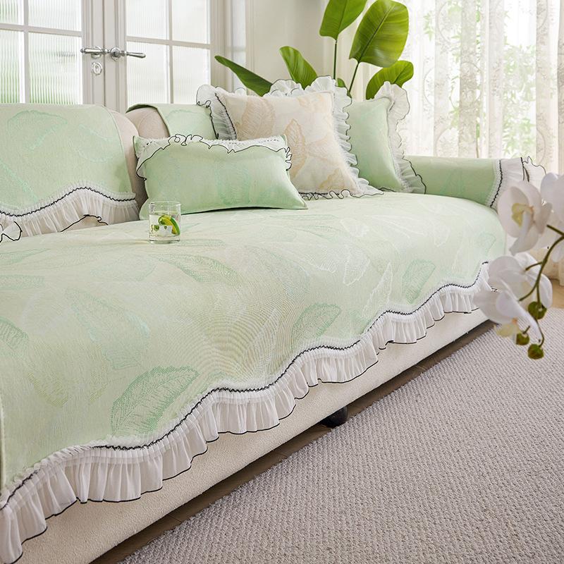 Französisches Geradliniges Vier-Jahreszeiten Universal Sofakissen Neues Französisches Xiaoxiangfeng Premium Leder Kombination Sitzkissenbezug Handtuch