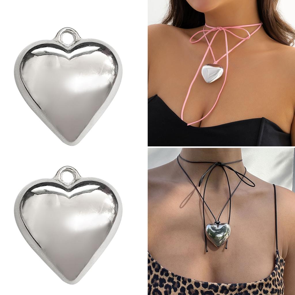 10PCS Heart Pendant DIY Necklace Bracelet Supplies for Jewelry Necklace Bracelet