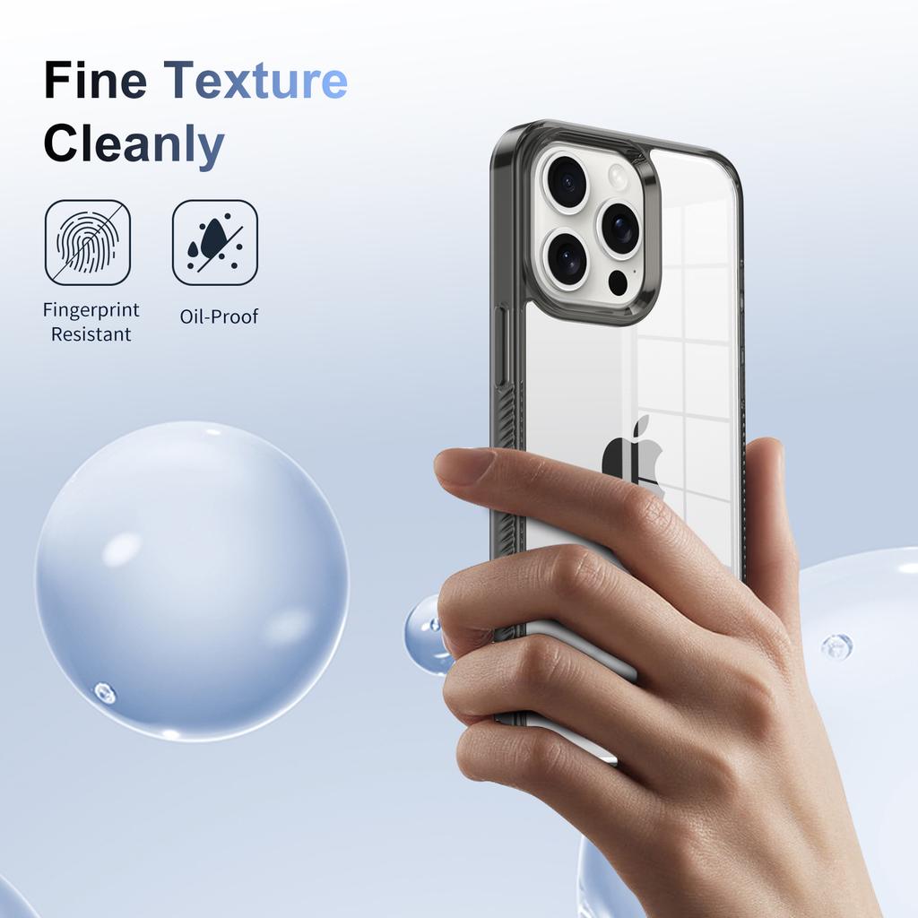 For iPhone 14 Pro Max Clear Phone Case TPU PC Anti-Slip Drop-Proof Back Cover