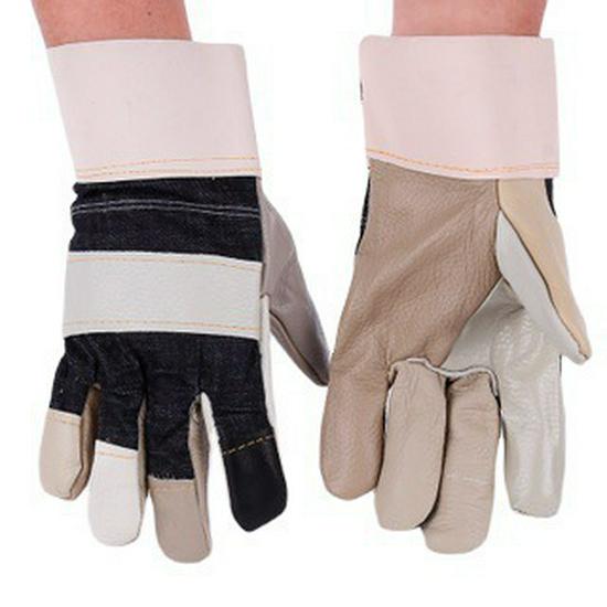Yellow Leather Welding Gloves - Oil, Puncture, and Heat-Resistant Labor Protection