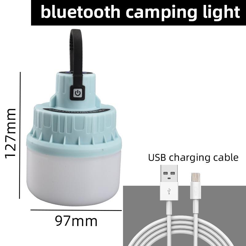 New Smart Camping Lantern LED Rechargeable Light Bulb Outdoor Solar Tent Lamp With Portable Bluetooth Speaker Flashlight Power