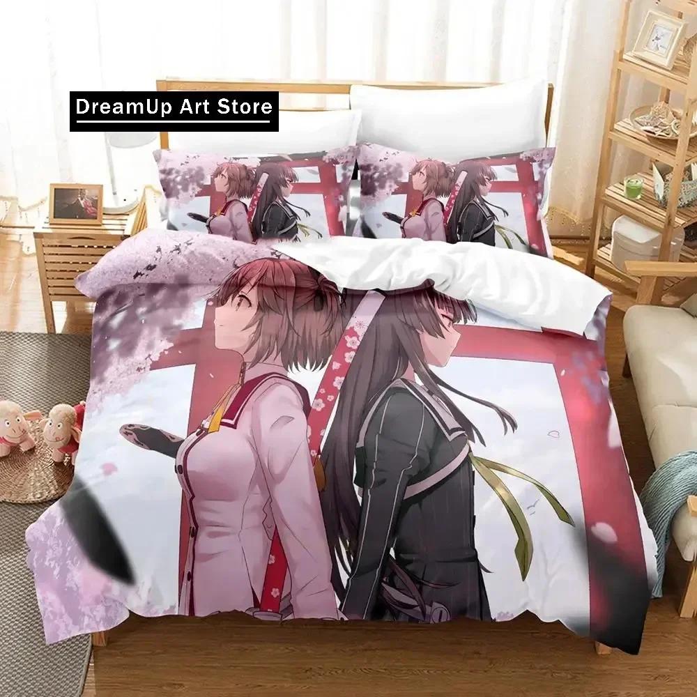 Kawaii Toji no Miko Bedding Set Single Twin Full Queen King Size Bed Set Adult Kid Bedroom Duvetcover Sets Anime Girls Bed