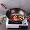 Zhi Shi 34cm Fine Iron Flat Bottom Wok with Lid