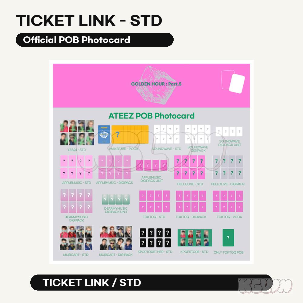 Pre-order ATEEZ GOLDEN HOUR Part.5 POB Photocard Select Kpop