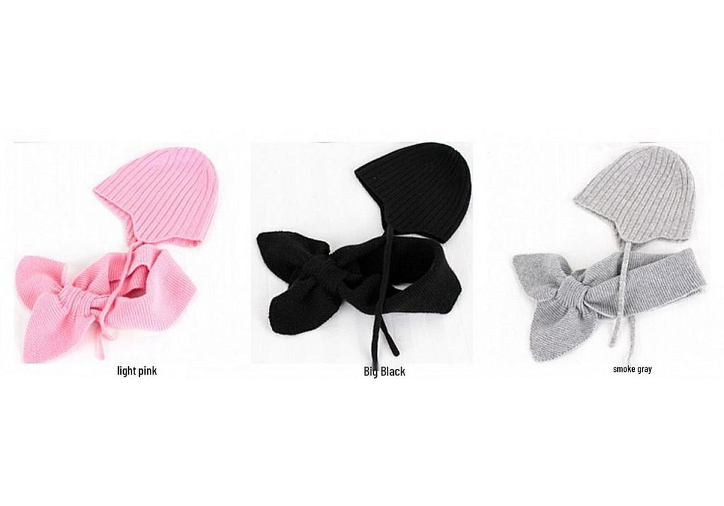 Unisex Cashmere Hat & Scarf Set for Kids (1-5 Years) - Solid Color Knit for Spring & Autumn