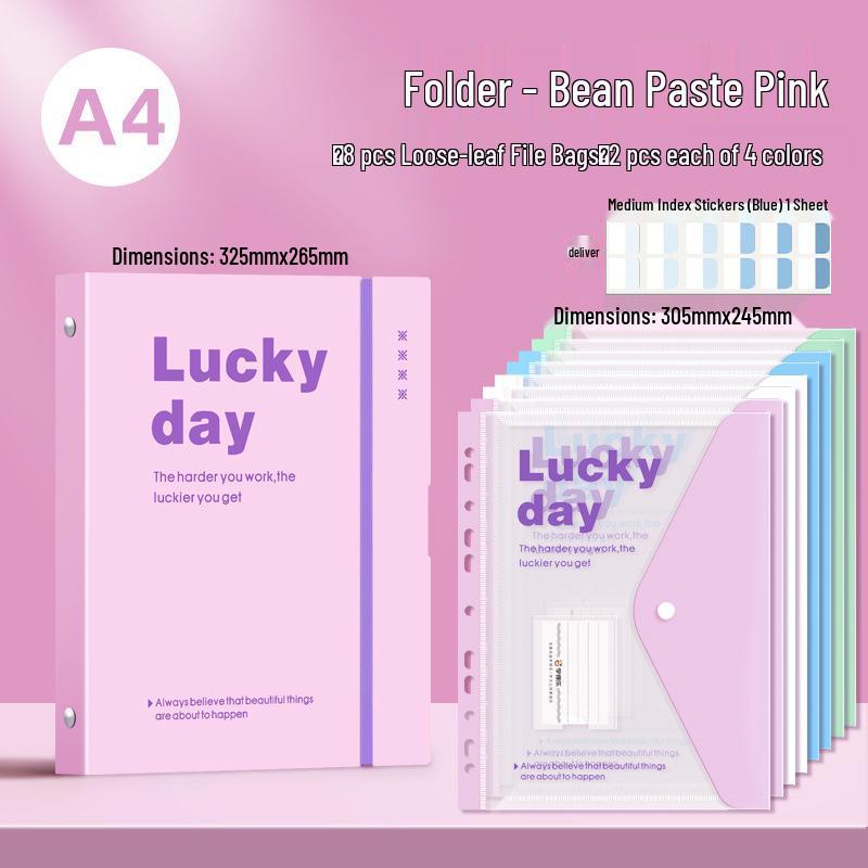 A4 Loose-Leaf File Bag for Documents and Test Papers