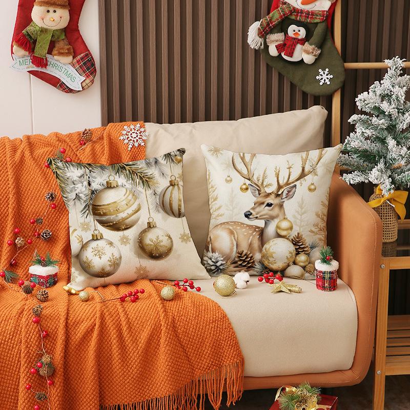 Weihnachts-Kissenbezug Autositzkissen Indoor Vielseitige Feiertagsdekoration Sofakissen