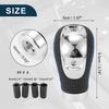 TUCKBOLD Universal Shift Knob with 4 Adapters for Manual Transmission PU 1 Set 6-Speed Vehicles, 9.5cm Leather, Black/Blue,