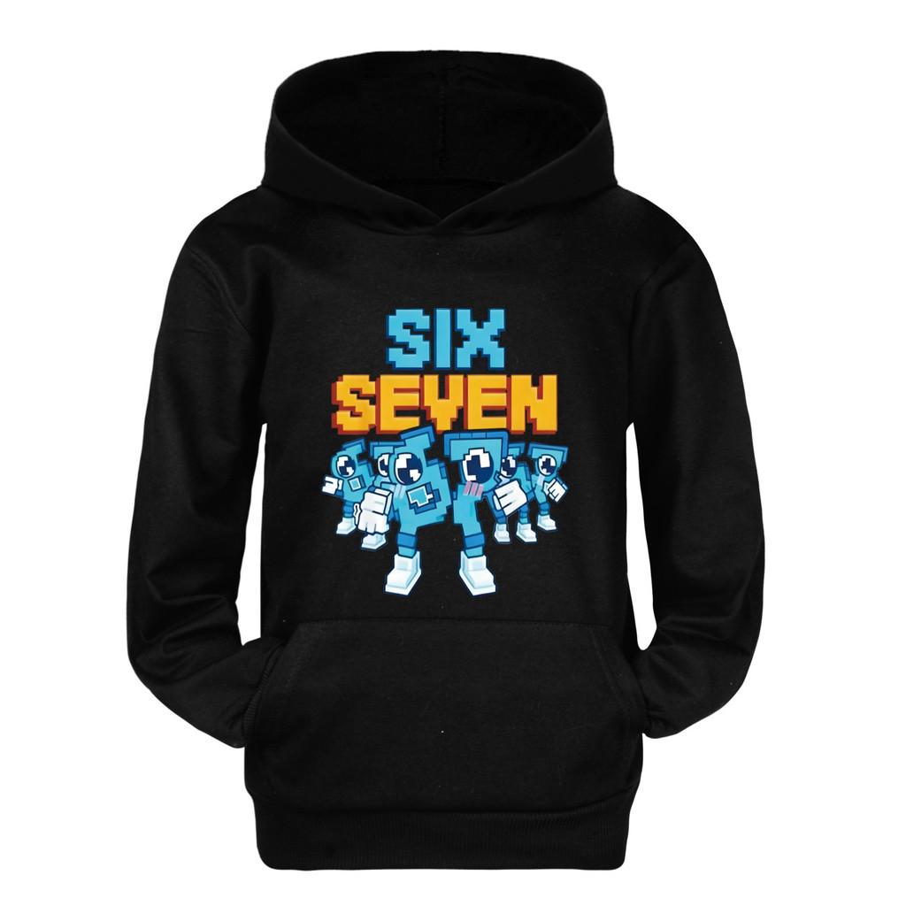 5195 Dětské chlapecké dívčí mikiny s dlouhým rukávem a potiskem Steal a Brainrot 67 Six Seven