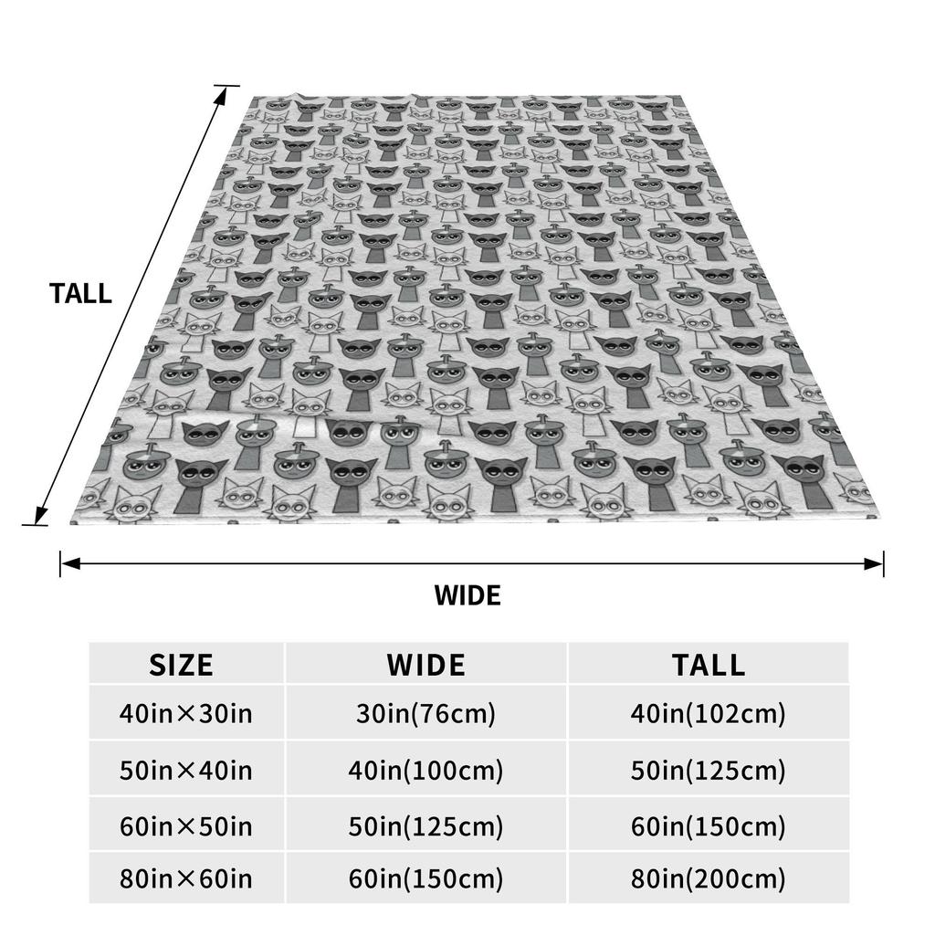 Cartoon Sprunki Game Blankets Fleece Print Breathable Lightweight Throw Blankets for Home Travel Rug Piece,