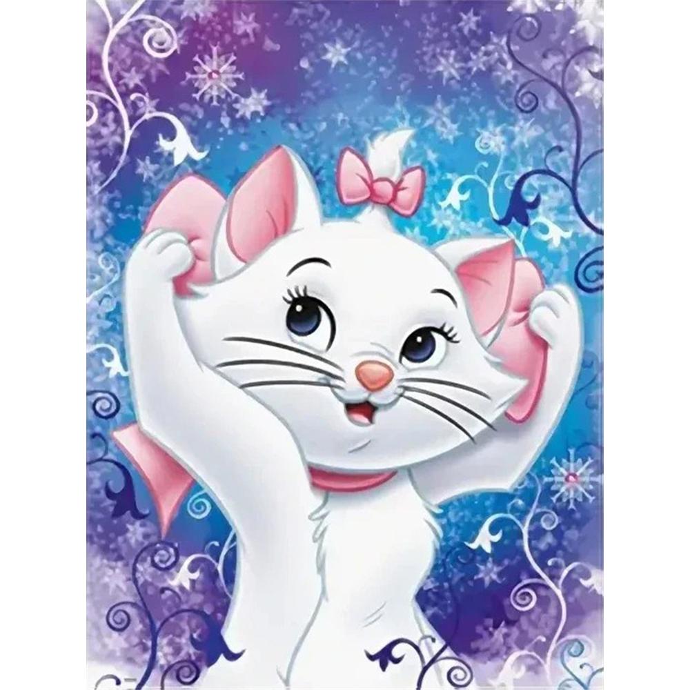 

Disney Diamond Painting Marie Cat Ice and Snow Theme Art Painting, Diamond Mosaic Cross Stitch Diamond Inlaid Room Decoration Gift Round 20x30cm
