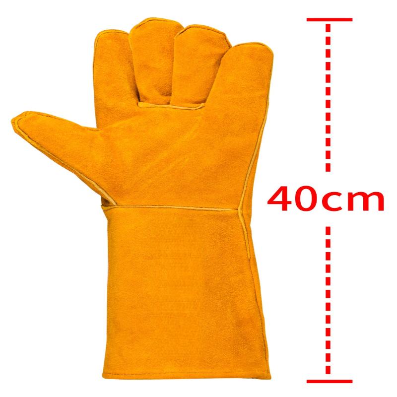 1 Pair 40cm Safety Work Labor Glove Welding Gloves Heat Cut Resistant Insulated Custom Design Welding Leather Gloves