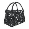 Gold Disco Ball Glitter Insulated Lunch Bags for Women Portable Cooler Thermal Bento Box Outdoor Camping Travel