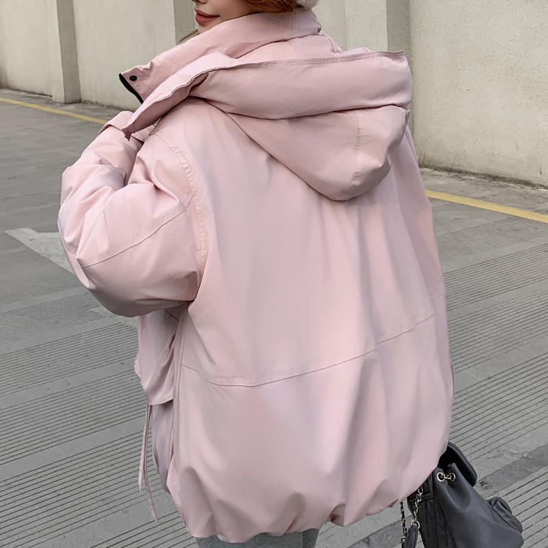 Módní Zimní Dámské Kabáty s Kapucí Hrubé Teplé Parky Volné Svrchní Oblečení Dámské Bundy