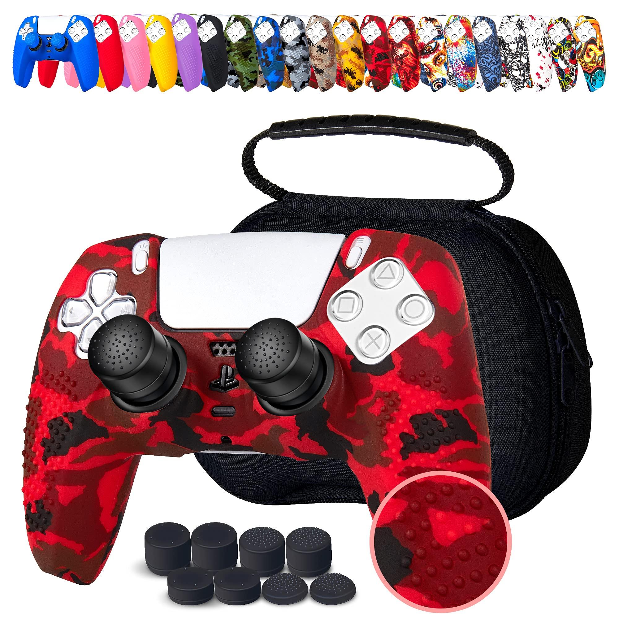 

Чохол для контролера JYXETOV PS5 Безкоштовна сумка для зберігання 8 силіконових кнопок можна заряджати оригінальним шаблоном, придатним для друку + (27 варіантів), шапка,