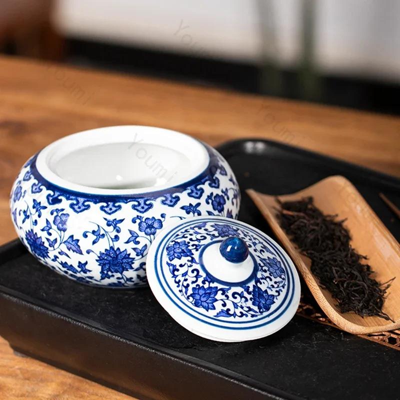 Borcane ceramice în stil chinezesc retro, pentru casă, sufragerie, depozitare pe desktop, accesorii conservate, borcane de ceai creative și rafinate, ornament