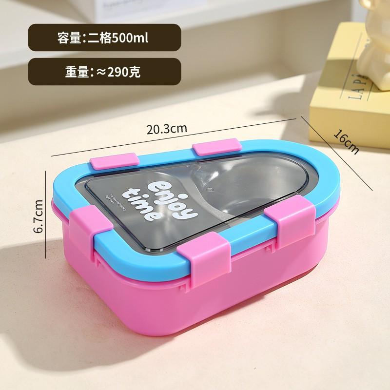 Stainless Steel Lunch Box Students Office Workers - 3-Compartment Bento Container With Lid Utensils Triangular Shape