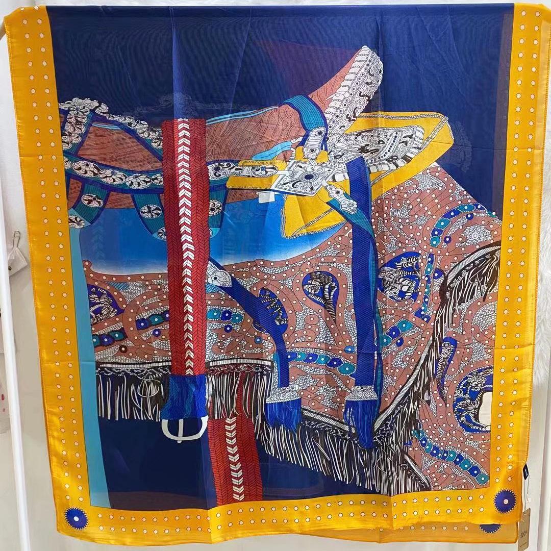 

Модний шовковий шарф з леопардовим сідлом і принтом Елегантний жіночий темперамент, кондиціонер, довга шаль 90-180cm