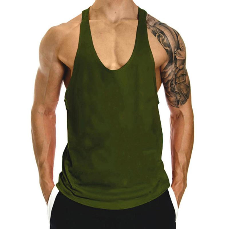 Men's Summer Y-Back Tank Top: Sporty, Thin Strap, Sleeveless Bodybuilding Shirt with Custom Logo, Loose Fit