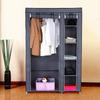 67" Portable Clothes Closet Wardrobe with Non-woven Fabric and Hanging Rod Quick and Easy To Assemble Gray