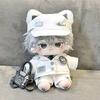 niannyyhouse 20cm Plush Clothes Set: White Cat, Hat, Jacket, Shirt, Shorts, Backpack, Glasses, Dress-Up, Cotton Doll, Accessories