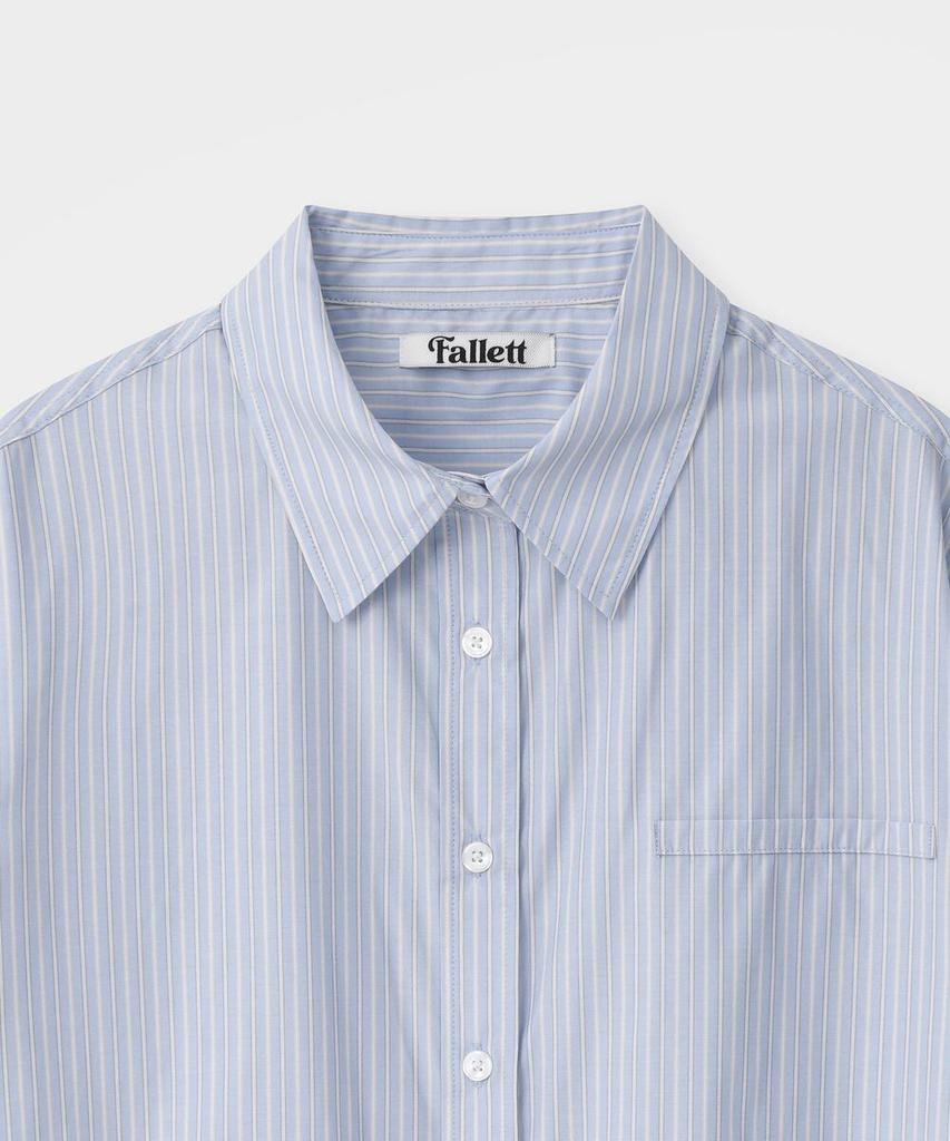 FALLETT Lace Striped Shirt Sky Blue