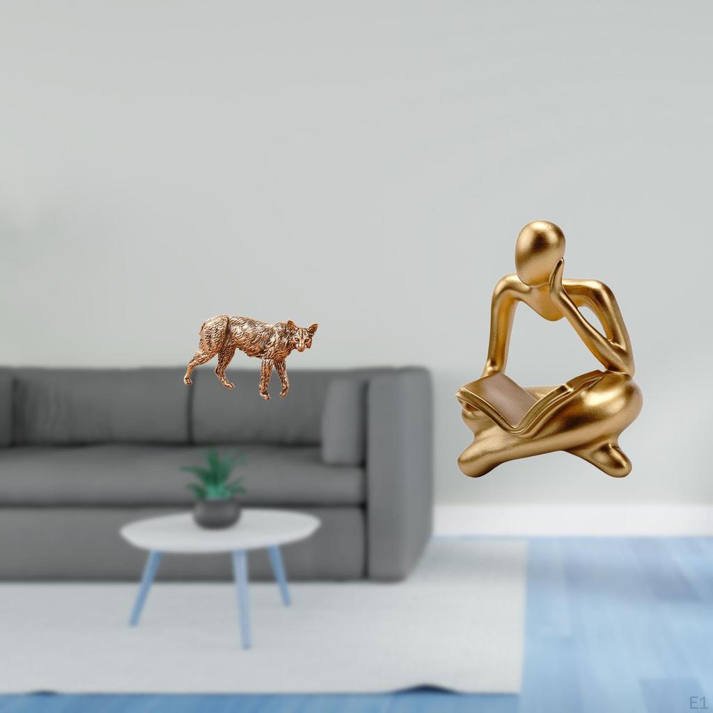 Brass Animal Figurine Abstract Thinker Statue Creative Collectable Feng Shui Decor Antique Ornament