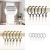 Curtain Drapery Metal Hanging Rings With Plastic Hooks For Curtains And Rods