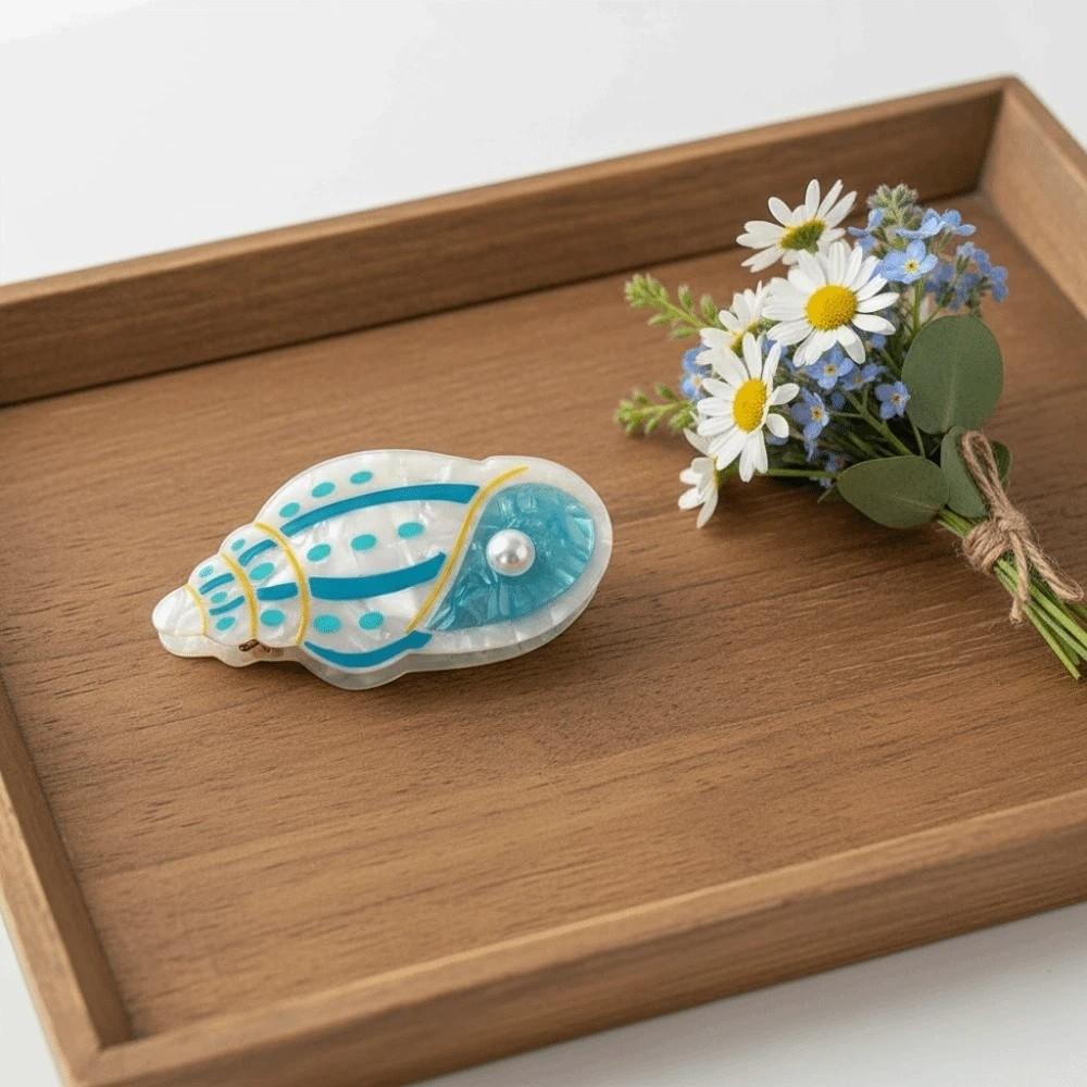 Sweet Fish Hair Claw Starfish Acetic Acid Hair Claw Personalized Conch Shark Clip  Ponytail Holder