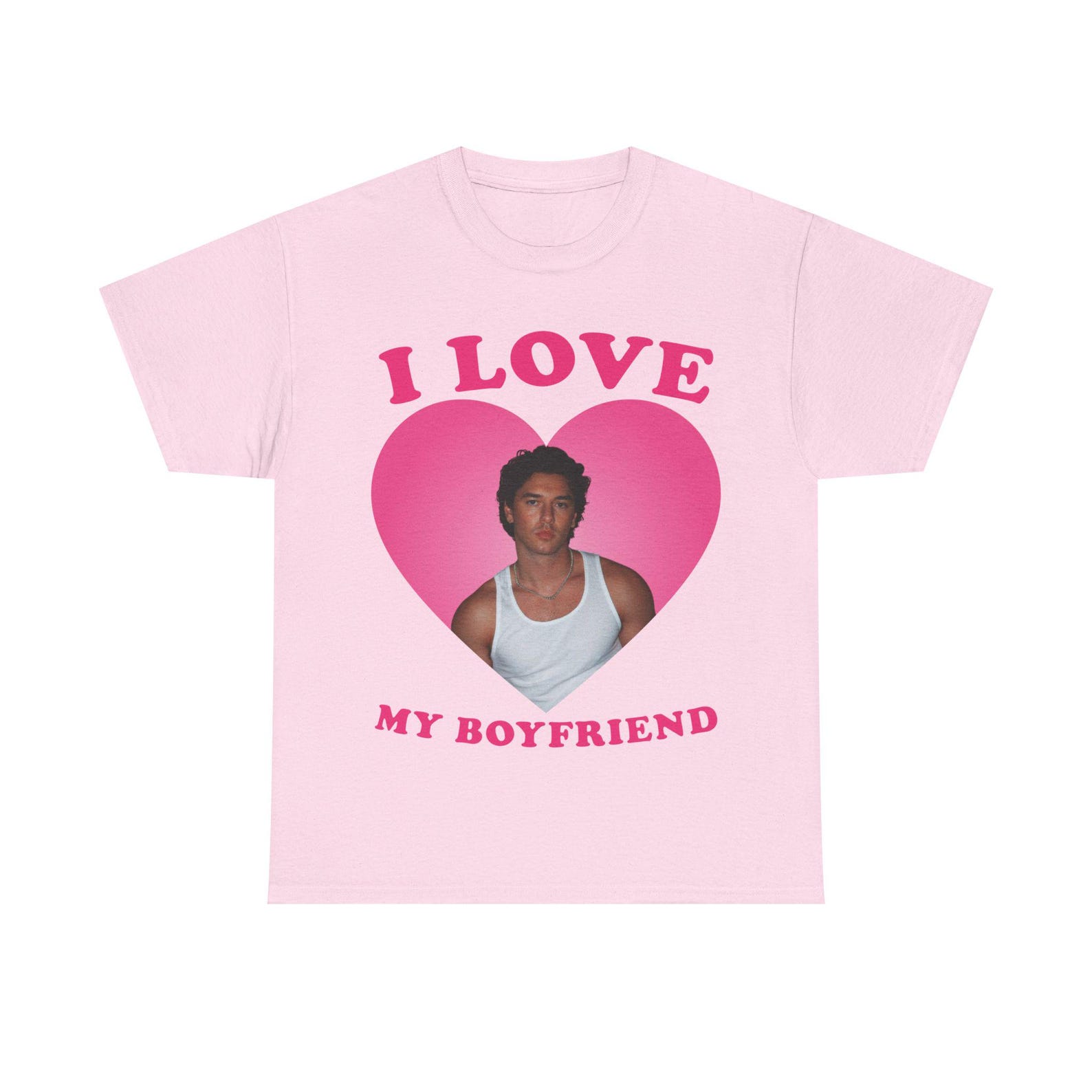 I love my boyfriend Belmont Cameli pink hearT-Shirt S