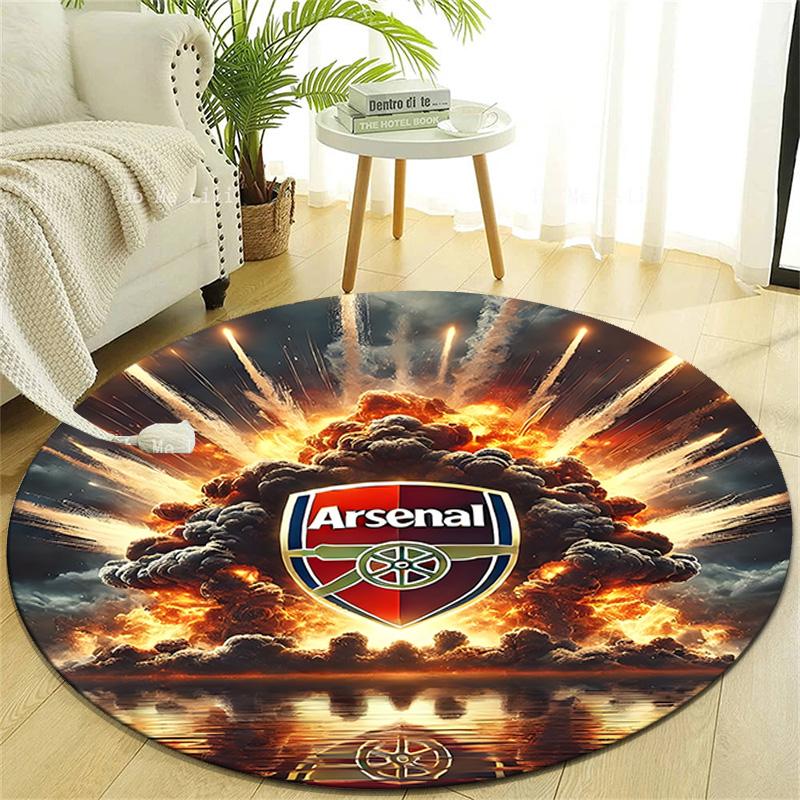 1 st A-Arsenal Tryck Rund Matta Stol Rund Matta Lämplig för Sovrum Vardagsrum Heminredningsmatta