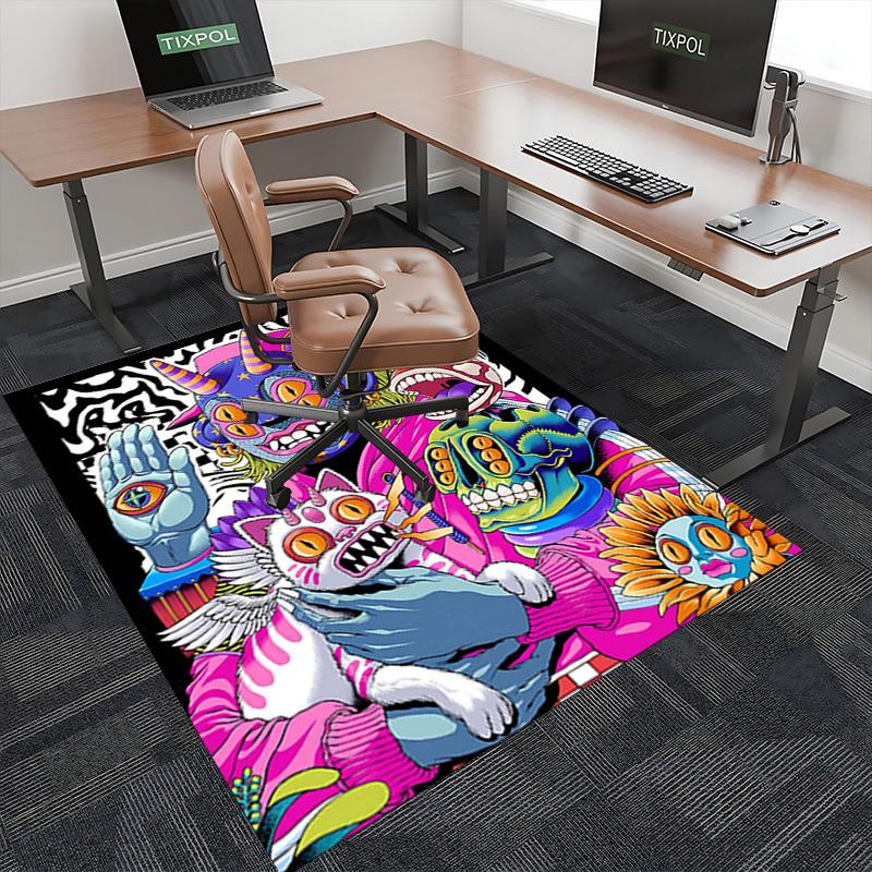 1pc Anime Cat Chair Mat: Colorful Cartoon Design for Office, Home Decor - Perfect Gift for Any Season!U013