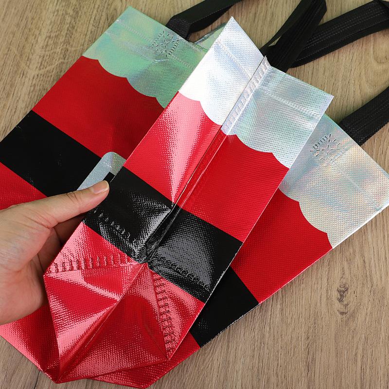 12-24 Stück Weihnachtsgeschenktasche Weihnachtsmann Vlies Tragetasche mit Griff Weihnachtsdekoration für Zuhause Neujahr Kinder Geschenkverpackung