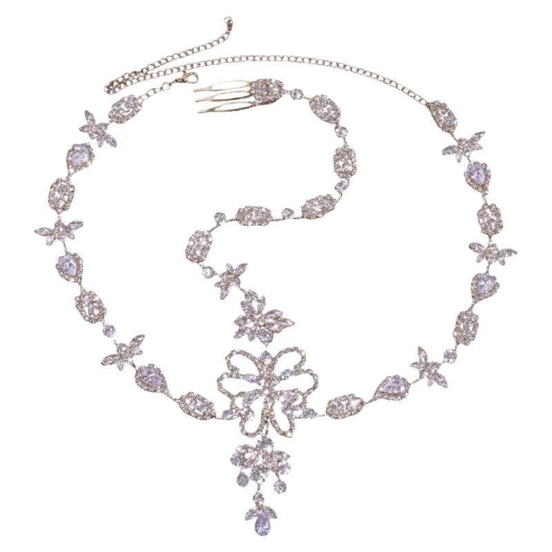 

Elegant Bridal Hair Jewelry Bohemian Style Rhinestones Butterfly Headpiece Hair Decoration for Weddings and Proms серебряный