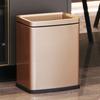 Stainless Steel Trash Can Large Capacity Kitchen Trash Bins Creative Square Toilet Garbage Bin Household Cleaning Accessories