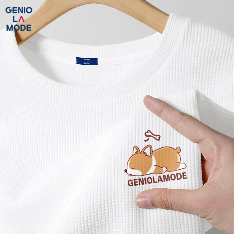 GENIOLAMODE Men s Waffle Knit Short Sleeve T-Shirt 3XL