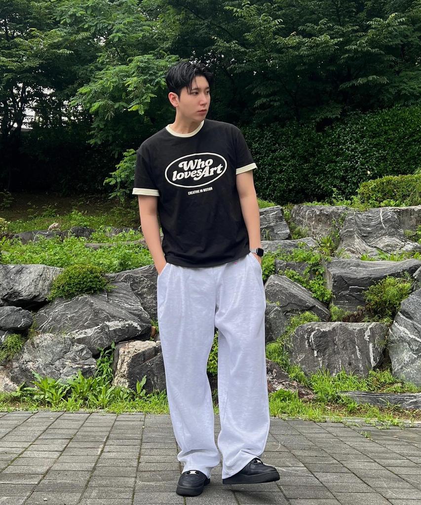KNITTED Curved Training Pants Melange White