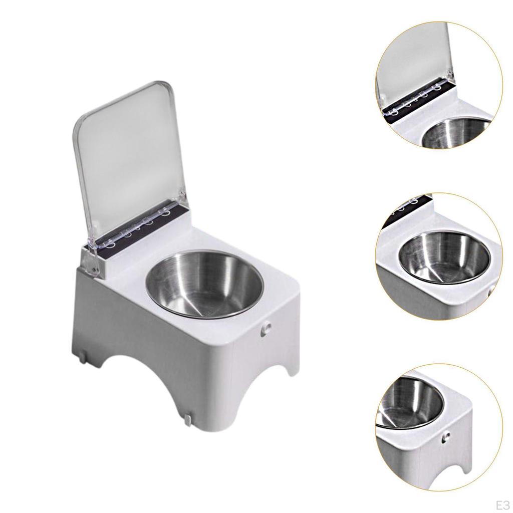 Cat Bowl with Raised Stand Auto Open Cover Pet Protect Pet's Neck for Cats Dogs Stable Smart