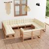 Day and Night - Day and Night Garden Furniture Set 11 Pcs Honey Brown Pine Wood Cushions
