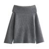 Women Fashion Solid Off Shoulder Sweater Long Sleeve Knitted Pullover Sweater Autumn and Winter Female Casual Knitwear Chic Top
